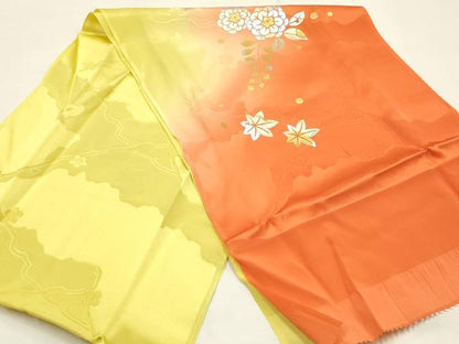 平和屋本店●和装小物　帯締め・帯揚げセット　丸組　辻が花　金銀彩　暈し染め　正絹　逸品　未使用　AABM2315ay