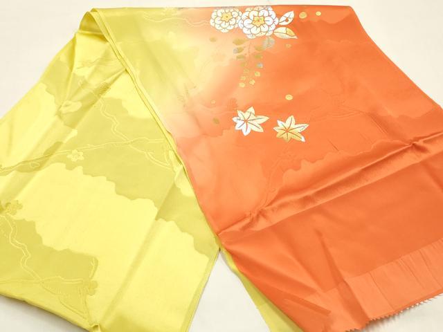 平和屋本店●和装小物　帯締め・帯揚げセット　丸組　辻が花　金銀彩　暈し染め　正絹　逸品　未使用　AABM2315ay