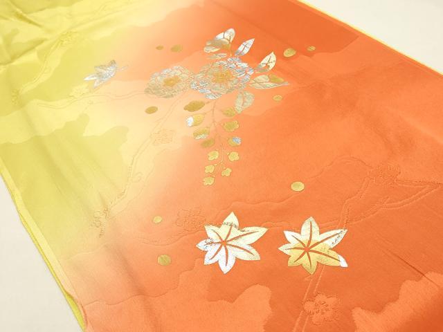 平和屋本店●和装小物　帯締め・帯揚げセット　丸組　辻が花　金銀彩　暈し染め　正絹　逸品　未使用　AABM2315ay