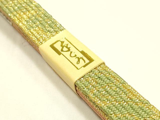 平和屋本店●和装小物　帯締め・帯揚げセット　高麗組　箔散らし　金糸　金彩　暈し染め　正絹　逸品　未使用　AABM2319ay