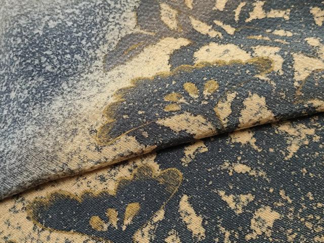 平和屋本店●和装小物　帯締め・帯揚げセット　笹浪組　草花シルエット　金糸　暈し染め　ますいわ屋扱い　正絹　逸品　未使用　AABM2320ay