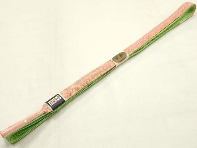 平和屋本店●和装小物　帯締め・帯揚げセット　笹浪組　霞文　金糸　金彩　正絹　逸品　未使用　AABM2323ay