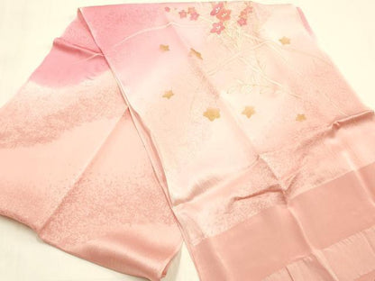 平和屋本店●和装小物　帯締め・帯揚げセット　大和高麗組　草花文　金糸　金彩　暈し染め　正絹　逸品　未使用　AABM2326ay