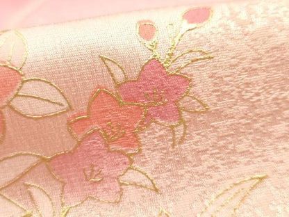 平和屋本店●和装小物　帯締め・帯揚げセット　大和高麗組　草花文　金糸　金彩　暈し染め　正絹　逸品　未使用　AABM2326ay