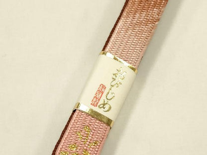 平和屋本店●和装小物　帯締め・帯揚げセット　高麗組　霞舞蝶文　金糸　金彩　暈し　正絹　逸品　未使用　AABM2327ay