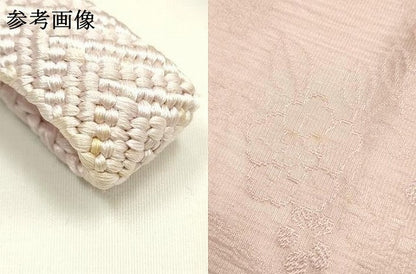 平和屋本店●和装小物　帯締め・帯揚げセット　平組　舞花文　辻が花　金糸　金彩　暈し染め　正絹　逸品　未使用　AABM2330ay