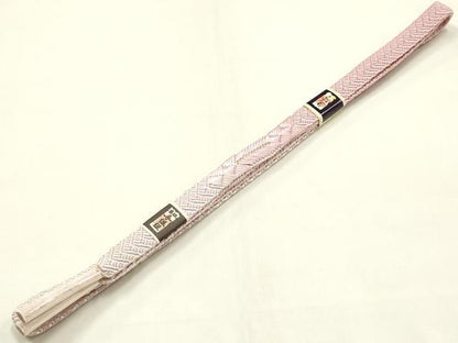 平和屋本店●和装小物　帯締め・帯揚げセット　平組　舞花文　辻が花　金糸　金彩　暈し染め　正絹　逸品　未使用　AABM2330ay