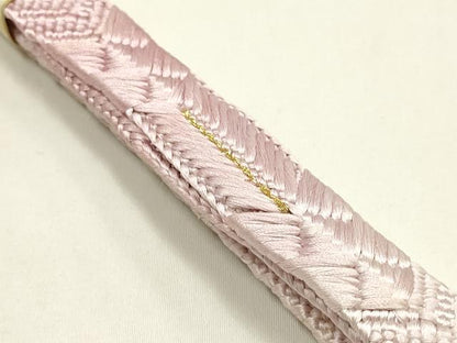 平和屋本店●和装小物　帯締め・帯揚げセット　平組　舞花文　辻が花　金糸　金彩　暈し染め　正絹　逸品　未使用　AABM2330ay