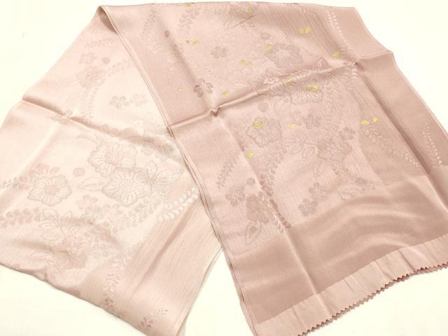 平和屋本店●和装小物　帯締め・帯揚げセット　平組　舞花文　辻が花　金糸　金彩　暈し染め　正絹　逸品　未使用　AABM2330ay