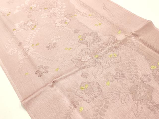 平和屋本店●和装小物　帯締め・帯揚げセット　平組　舞花文　辻が花　金糸　金彩　暈し染め　正絹　逸品　未使用　AABM2330ay