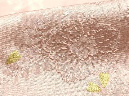 平和屋本店●和装小物　帯締め・帯揚げセット　平組　舞花文　辻が花　金糸　金彩　暈し染め　正絹　逸品　未使用　AABM2330ay