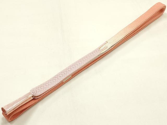 平和屋本店●和装小物　帯締め・帯揚げセット　高麗組　刺繍　舞蝶花文　金糸　金彩　暈し染め　正絹　逸品　未使用　AABM2331ay