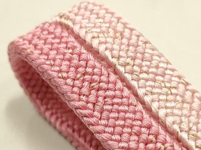 平和屋本店●和装小物　帯締め・帯揚げセット　高麗組　道長花文　地紋起こし　金糸　金彩　暈し染め　正絹　逸品　未使用　AABM2333ay