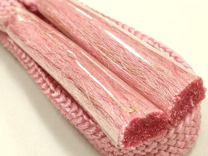 平和屋本店●和装小物　帯締め・帯揚げセット　高麗組　道長花文　地紋起こし　金糸　金彩　暈し染め　正絹　逸品　未使用　AABM2333ay