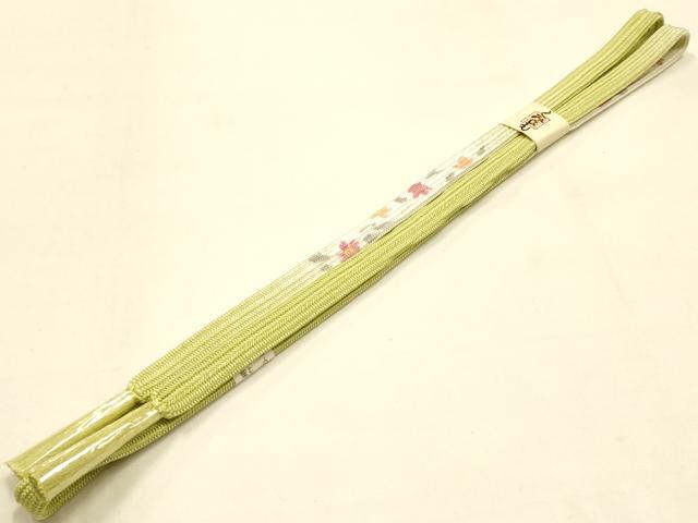 平和屋本店●和装小物　帯締め・帯揚げセット　篁　手描き　平組　枝花文　暈し染め　正絹　逸品　未使用　AABM2334ay