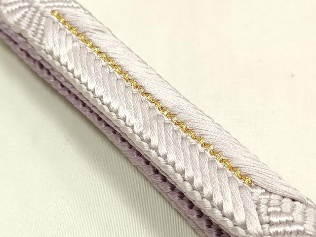 平和屋本店●和装小物　帯締め・帯揚げセット　笹浪唐組　短冊花文　金糸　金銀彩　暈し染め　正絹　逸品　未使用　AABM2338ay