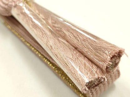 平和屋本店●和装小物　帯締め・帯揚げセット　高麗組 綾出し　草花文　金糸　金彩　暈し染め　正絹　逸品　未使用　AABM2344ay