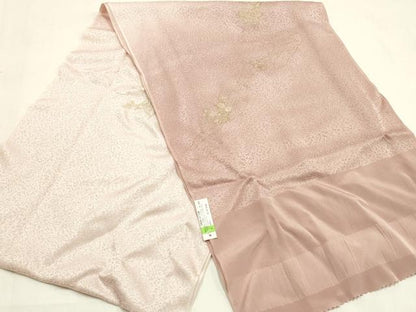 平和屋本店●和装小物　帯締め・帯揚げセット　高麗組 綾出し　草花文　金糸　金彩　暈し染め　正絹　逸品　未使用　AABM2344ay