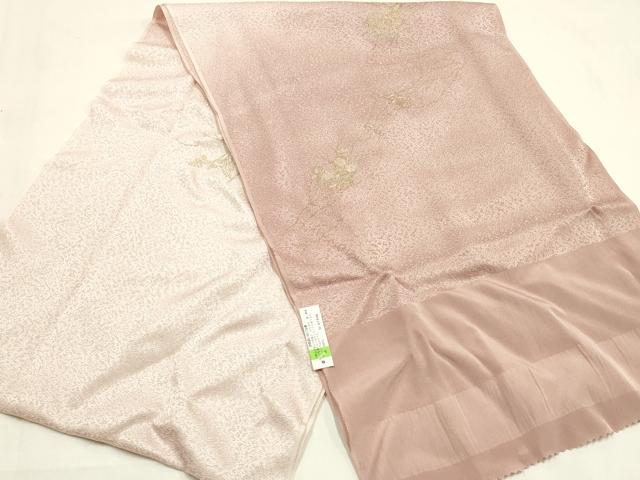 平和屋本店●和装小物　帯締め・帯揚げセット　高麗組 綾出し　草花文　金糸　金彩　暈し染め　正絹　逸品　未使用　AABM2344ay