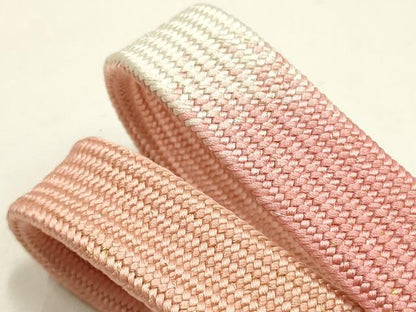 平和屋本店●和装小物　帯締め・帯揚げセット　高麗組　枝花文　金糸　金彩　暈し染め　正絹　逸品　未使用　AABM2345ay
