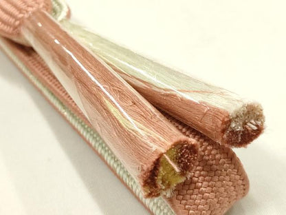平和屋本店●和装小物　帯締め・帯揚げセット　高麗組　芝草花文　金糸　暈し染め　正絹　逸品　未使用　AABM2346ay