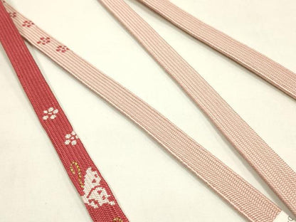 平和屋本店●和装小物　帯締め・帯揚げセット　高麗組　舞蝶文　金銀糸　暈し染め　正絹　逸品　未使用　AABM2347ay