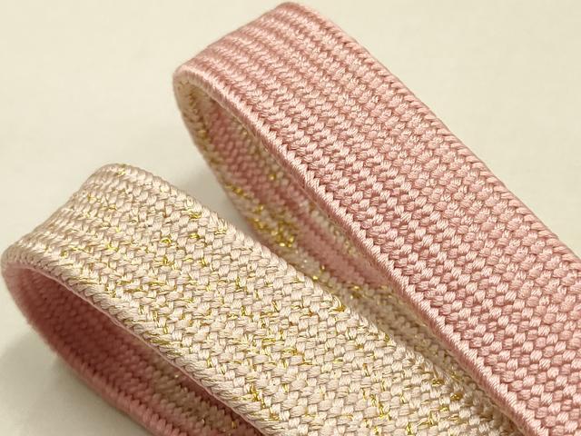 平和屋本店●和装小物　帯締め・帯揚げセット　高麗組　流水草花文　金糸　金銀彩　正絹　逸品　未使用　AABM2349ay