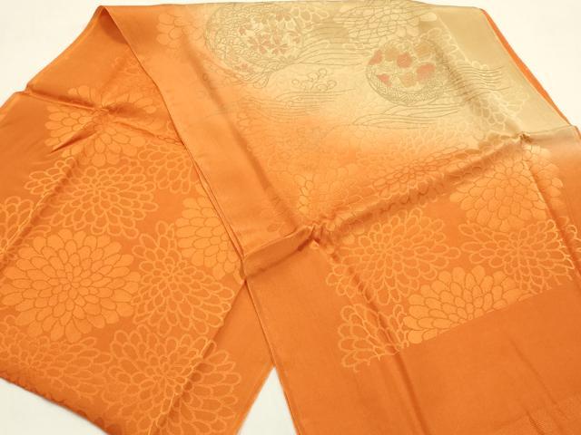 平和屋本店●和装小物　帯締め・帯揚げセット　唐組　立波花鞠文　金糸　金彩　暈し染め　正絹　逸品　未使用　AABM2352ay