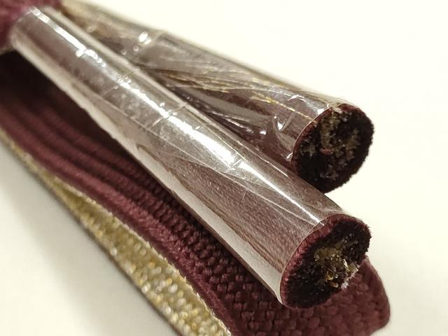 平和屋本店●和装小物　帯締め・帯揚げセット　高麗組　舞花文　唐草　金銀糸　正絹　逸品　未使用　AABM2353ay
