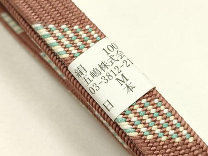 平和屋着物●和装小物　無形文化財　江戸組紐　五嶋紐　帯締め　平組　正絹　逸品　未使用　AABM2363ay