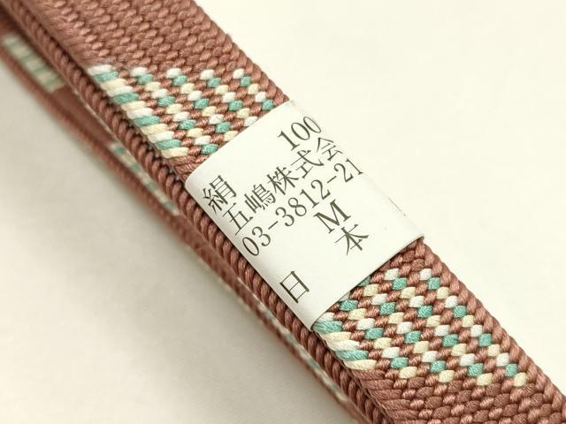 平和屋着物●和装小物　無形文化財　江戸組紐　五嶋紐　帯締め　平組　正絹　逸品　未使用　AABM2363ay