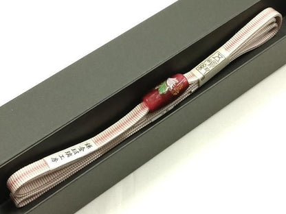 平和屋着物●和装小物　無形文化財　江戸組紐　五嶋紐　帯締め・帯留めセット　三分紐　蜻蛉玉　鎌倉玻璃工房　逸品　未使用　AABM2364ay