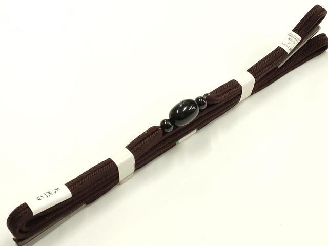 平和屋着物▼和装小物　上質な帯締め　帯留め付き　天然石　冠組　逸品　未使用　AABM2387ay