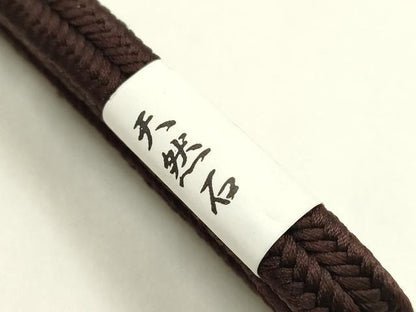 平和屋着物▼和装小物　上質な帯締め　帯留め付き　天然石　冠組　逸品　未使用　AABM2387ay
