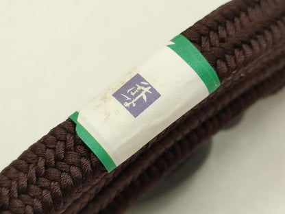 平和屋着物▼和装小物　上質な帯締め　帯留め付き　天然石　冠組　逸品　未使用　AABM2387ay