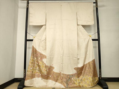 平和屋着物●豪華色留袖　流水枝梅文　金彩　正絹　逸品　AABM2402ck