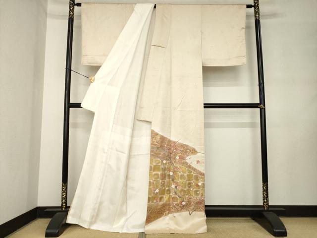平和屋着物●豪華色留袖　流水枝梅文　金彩　正絹　逸品　AABM2402ck