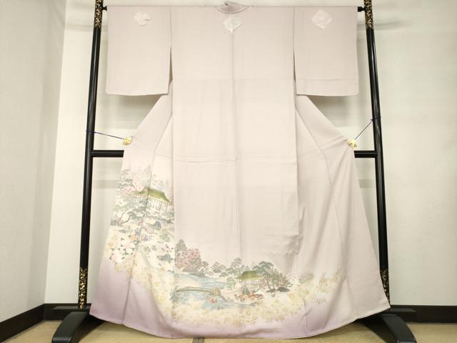 平和屋着物●豪華色留袖　寿光織　人物風景文　正絹　逸品　AABM2405ck