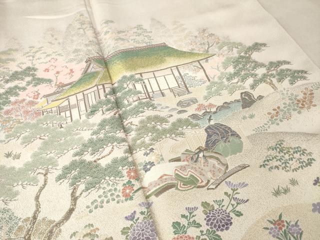 平和屋着物●豪華色留袖　寿光織　人物風景文　正絹　逸品　AABM2405ck