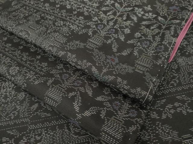 平和屋着物●本場大島紬　飾花文　黒地　正絹　逸品　AABM2408ck