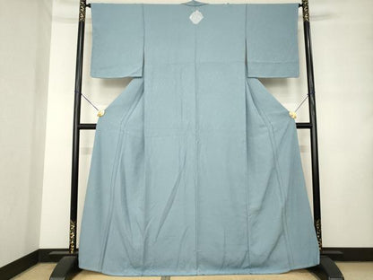 平和屋着物●上質な色無地　藍鼠色　正絹　逸品　未使用　AABM2411ck