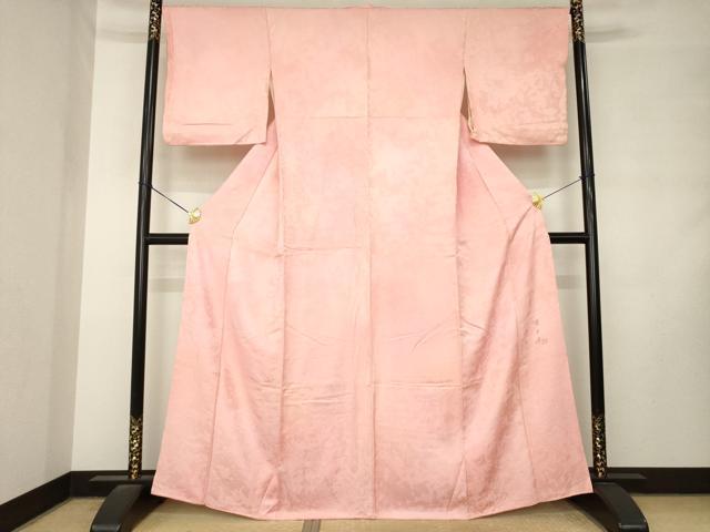 平和屋着物●日展作家　山本唯与志　レリーフ染　小紋　草木シルエット地紋　暈し染め　正絹　逸品　AABM2415ck