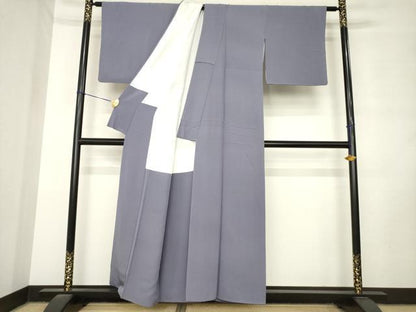 平和屋着物●本草木染作家　瑞鳳　色無地　葡萄鼠色　正絹　逸品　AABM2416ck