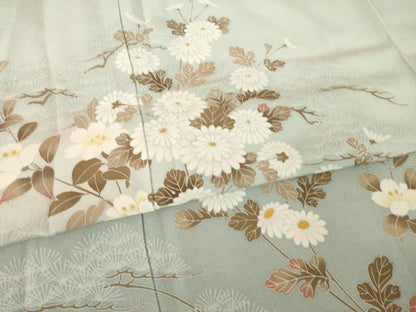 平和屋着物●訪問着　枝花文　暈し染め　正絹　逸品　AABM2417ck