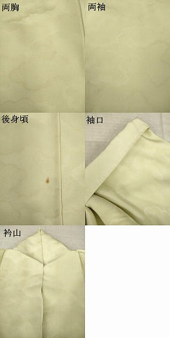 平和屋着物●上質な色無地　雲重ね地紋　砂色　正絹　逸品　AABM2424ck
