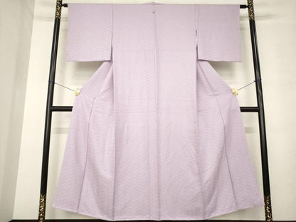平和屋着物●上質な色無地　紗綾形地紋　紅藤色　正絹　逸品　未使用　AABM2432ck