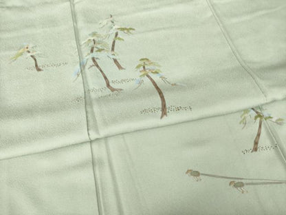 平和屋着物●豪華色留袖　蘇州刺繍　松　金糸　正絹　逸品　AABM2439ck