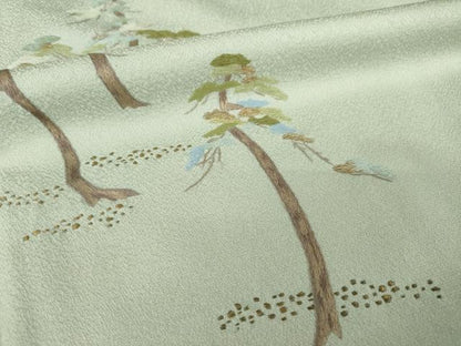 平和屋着物●豪華色留袖　蘇州刺繍　松　金糸　正絹　逸品　AABM2439ck