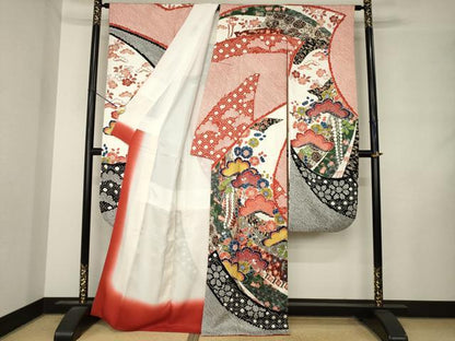 平和屋着物●豪華振袖　総絞り　型染め　吉祥松文　正絹　逸品　AABM2449ck