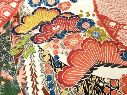 平和屋着物●豪華振袖　総絞り　型染め　吉祥松文　正絹　逸品　AABM2449ck
